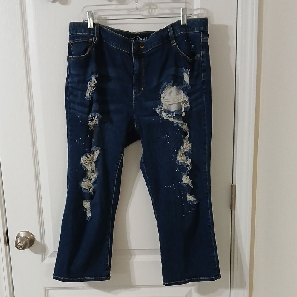 Stretchy Distressed Blue Jeans